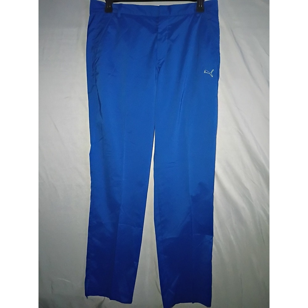 Puma Dry Cell Golf Pants Mens 34x34 Royal Blue Performance Stretch V Hem